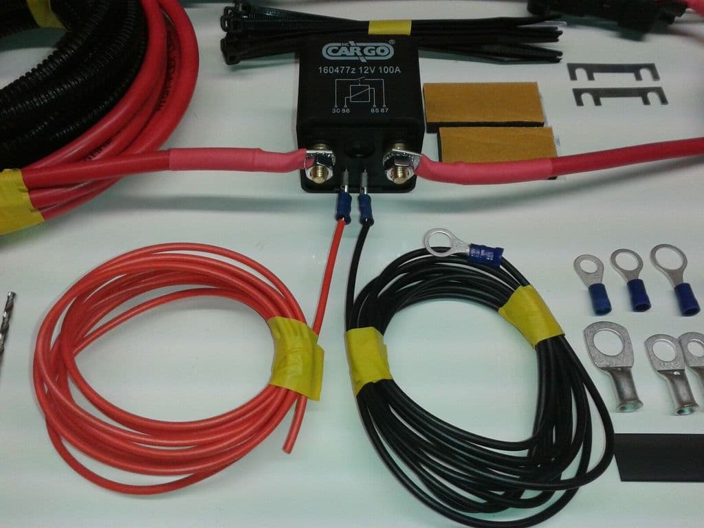 7mtr 12V Split Charge Kit System 100A Heavy Duty Relay 110A Ready Made